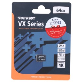 کارت حافظه‌ microSDXC پاتریوت مدل Patriot VX Series کلاس 10 استاندارد UHS-I U3-4K ظرفیت 64 گیگابایت